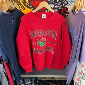 Vintage 1994 Wisconsin Rose Bowl Champions Sweatshirt Red Delta XL Made in USA